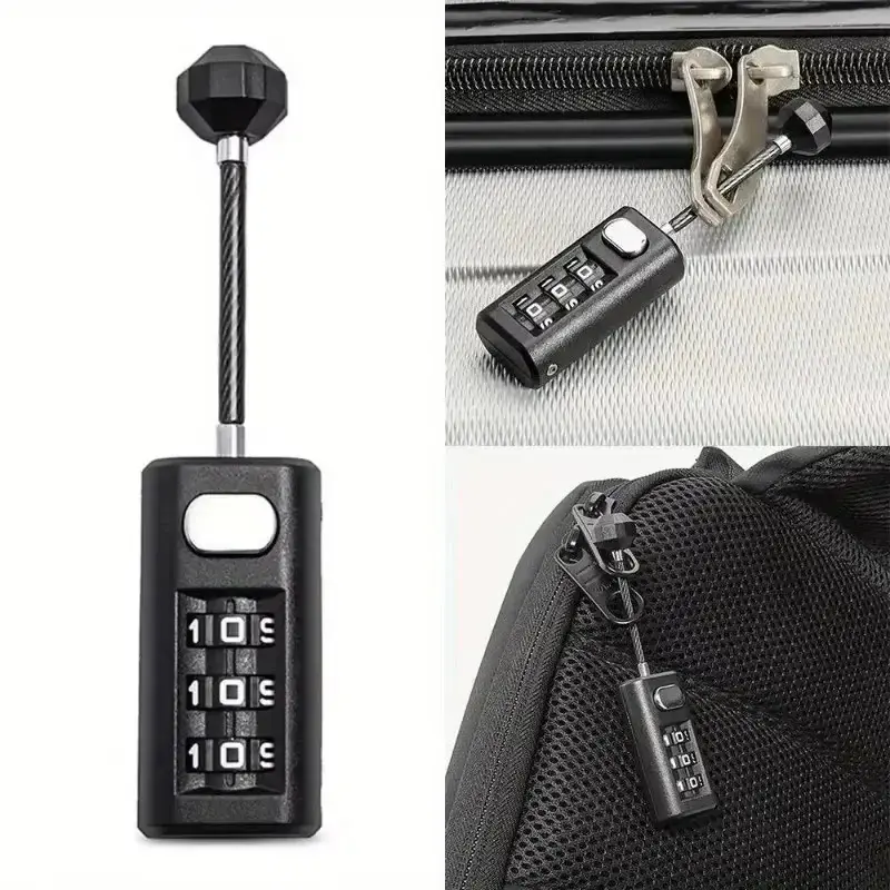 3-Position combination lock mini luggage padlock recoverable coded lock ...