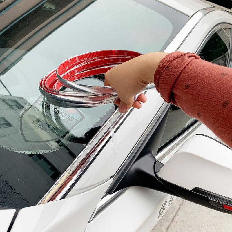 Product Introduction of Auto Door Protective Window Frame Car Decorative Strip Electroplate Car Exterior Trim Decorative Strip 3M/5M Bright Strip Sticker Anti-Collision Strip 19