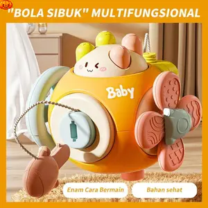 Mainan Edukatif Bayi Busy Ball 6 in 1 Interaktif dan Seru Melatih Motorik Halus Koordinasi Tangan Mata dan Kreativitas Cocok untuk Anak TK PAUD Belajar Usia Dini Hadiah Bayi Balita Laki Laki Perempuan Aman dan Menyenangkan
