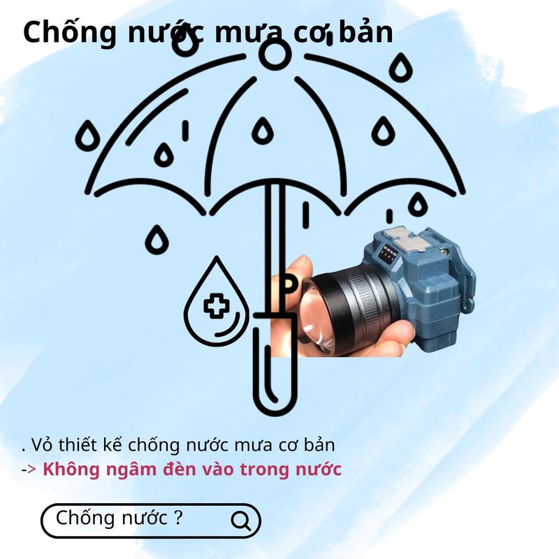 [LOẠI MỚI] Đèn pin đội đầu siêu sáng,  pin liên tục 8h ~ 12 tiếng , thu/tỏa dễ dàng, chống nước mưa pin  đèn đèn pin  đội đầu den  pin led dendo ida sieu sang 4