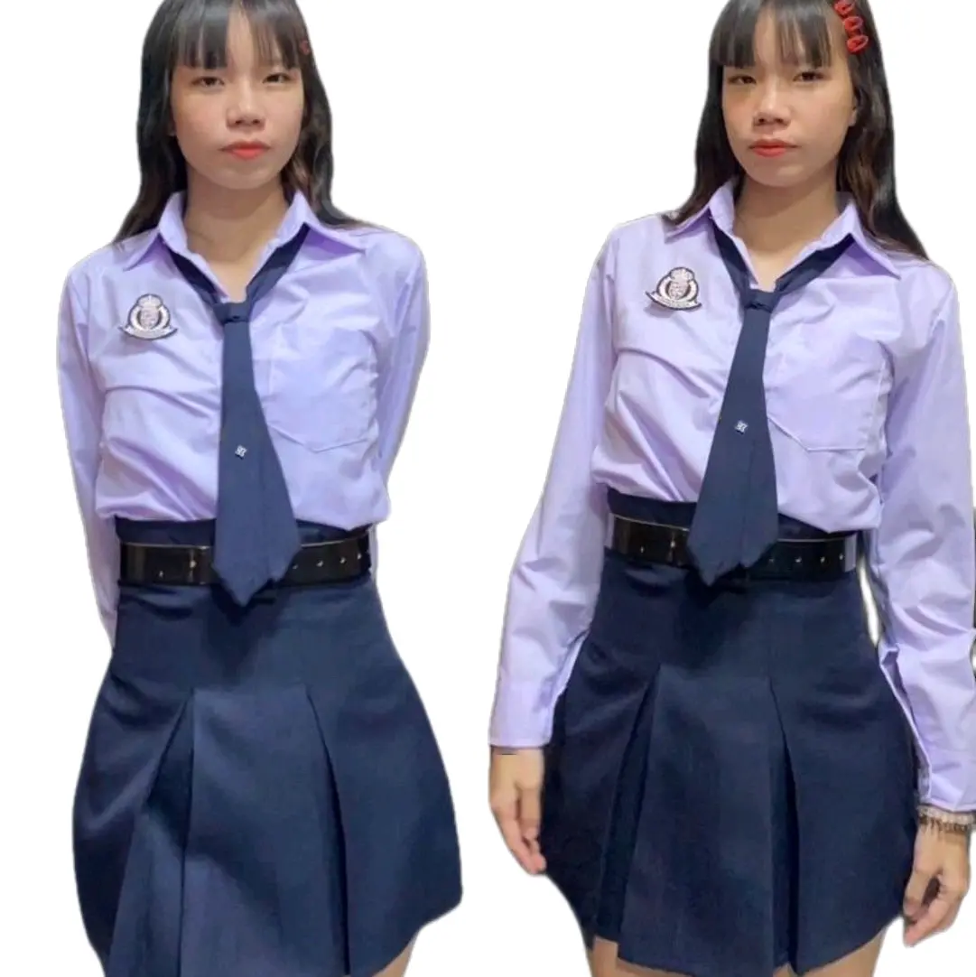 ชุดนักเรียน คอนแวนด์สีกรม ปาร์ตื้ติดอาม