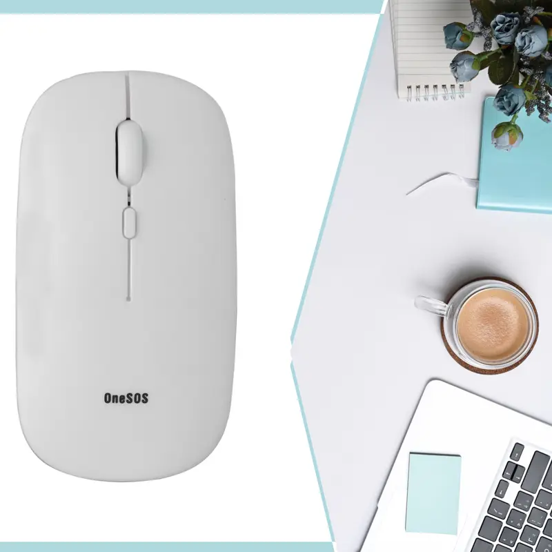 Mouse Wireless Bluetooth Mouse Silent Click Warna Macaron Baterai Ios Computer 6