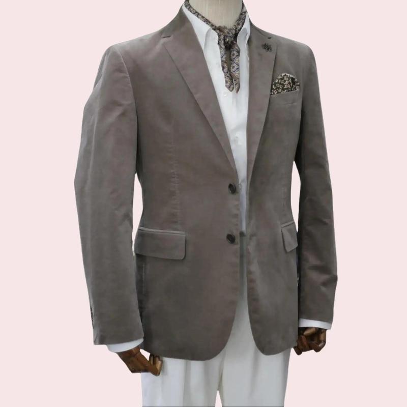 Áo Blazer Hàn Chất Liệu Nhung Cao Cấp - Màu Nâu Tây -Form Regular - Thiết Kế 2 Lớp Không Cấu Trúc Đệm - Classic Menswear Jacket Dài Tay