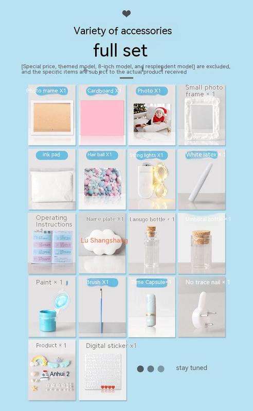 Product Introduction of Baby Hand and Foot Marks Fetal Hair Souvenir Diy Homemade Creative Newborn Baby Footprints Hand Print Photo Frame 9