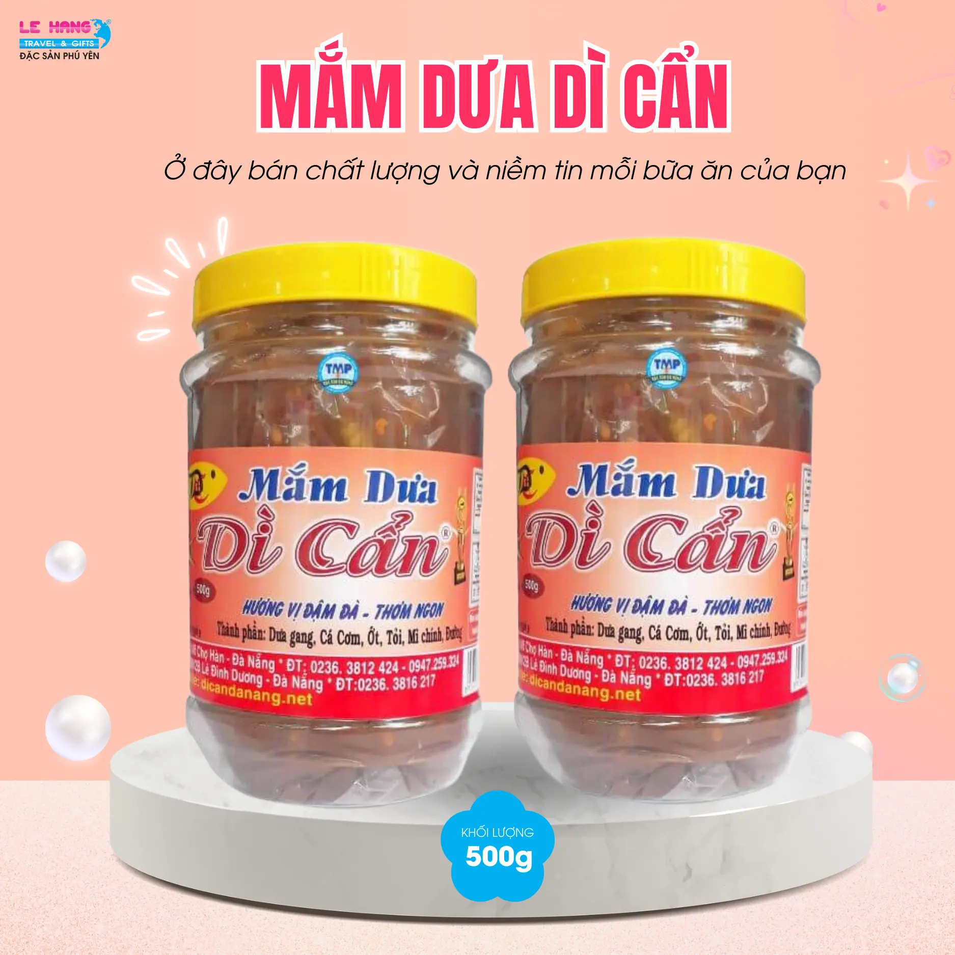 Mắm Dưa Dì Cẩn 500g/hũ - Lê Hằng Gifts