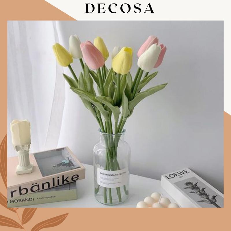 Hoa tulip giả nhiều màu trang trí nhà cửa đạo cụ chụp ảnh Decor Decor Phòng