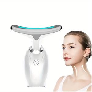 Neck And Face Warm Vibration Massager, 3 Massage Modes, Beauty Equipment For The Face And Neck Care, With Skin Care Products Better Absorption