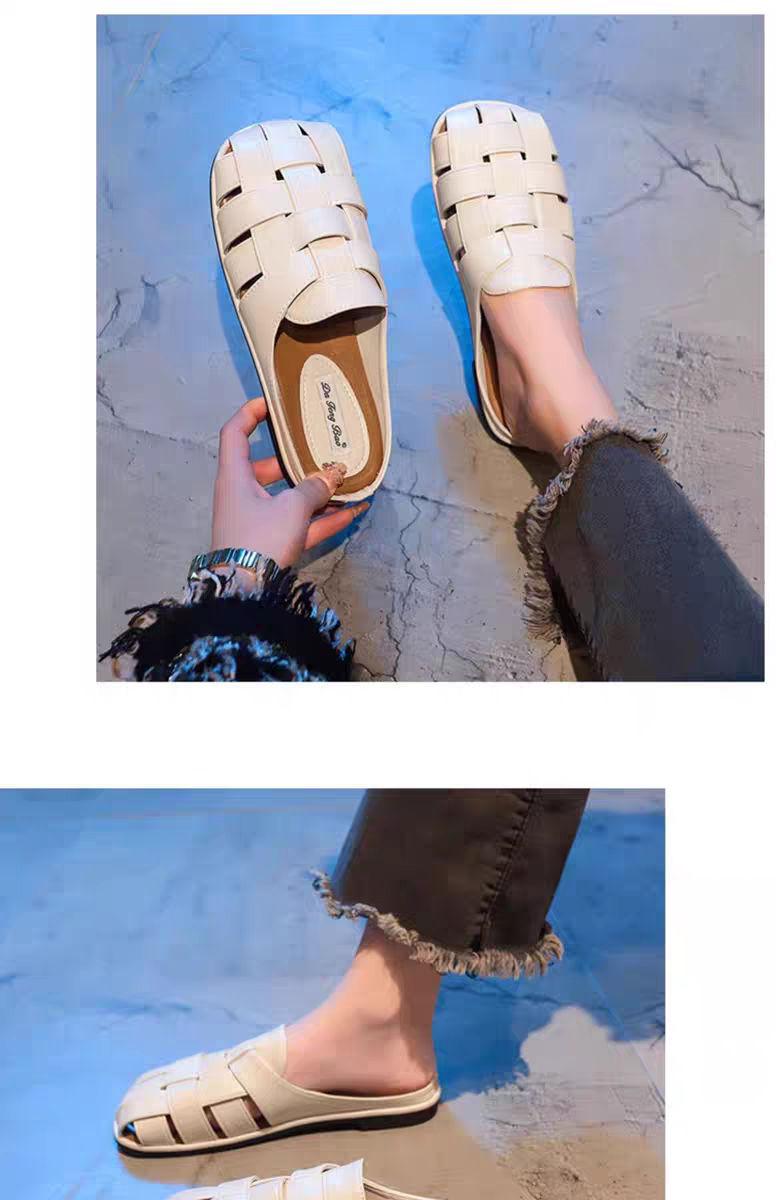 Product Introduction of 2024 Popular Roman Sandals Women's 2024 New Spring and Summer Toe Box for Outdoors Pumps Half Slippers Women's Slip-on Mules Shoes 8