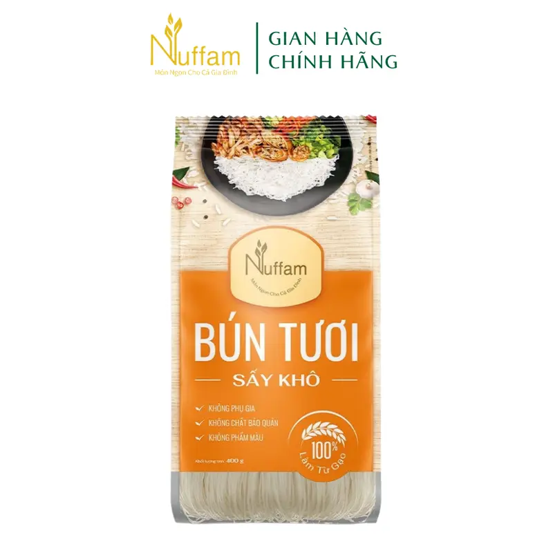 Bún Tươi Sấy Khô 400gr - Chính Hãng Nuffam - Thơm Ngon, Làm Hoàn Toàn Từ Gạo 8