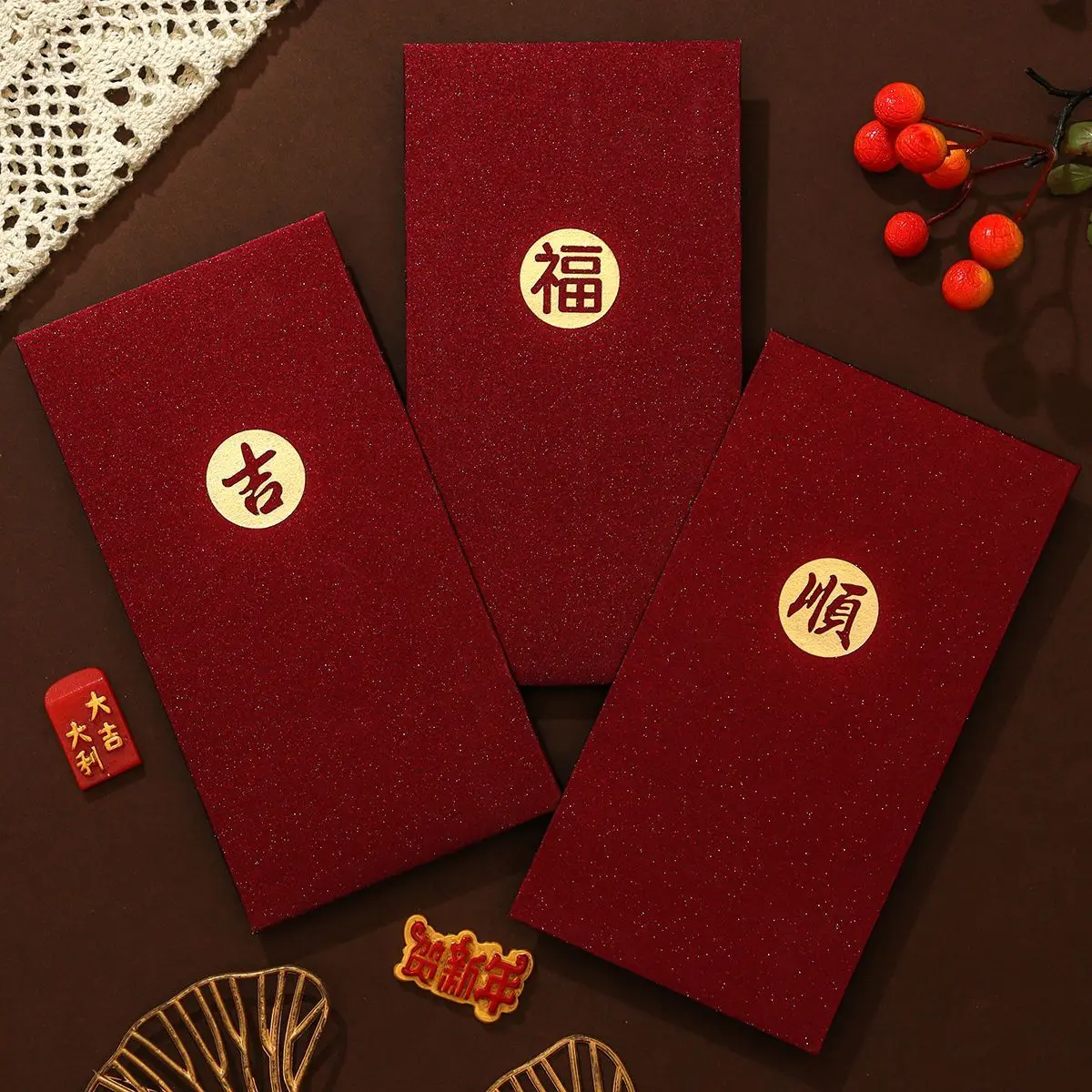 Phong Bì Đỏ Năm Con Rắn, Mới, Nhám, Dày Dặn, Sáng Tạo, Con Dấu Quà Tặng Ngàn Yên Thích Hợp Cho Đám Cưới Và Năm Mới, Mạ Vàng, Thiết Kế Đơn Giản, 20242025