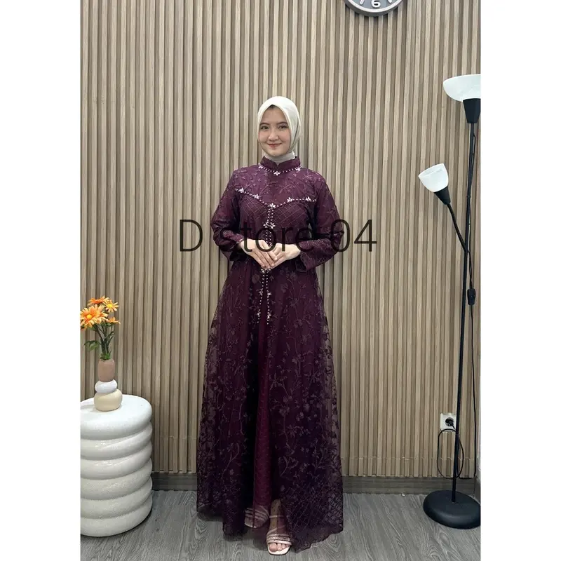 Dstore04 || Kinan Dress III/Gamis Jumbo/Gamis Terbaru/Seragaman Pesta/Dress Pesta/Gamis Kondangan/Gamis Modern 2