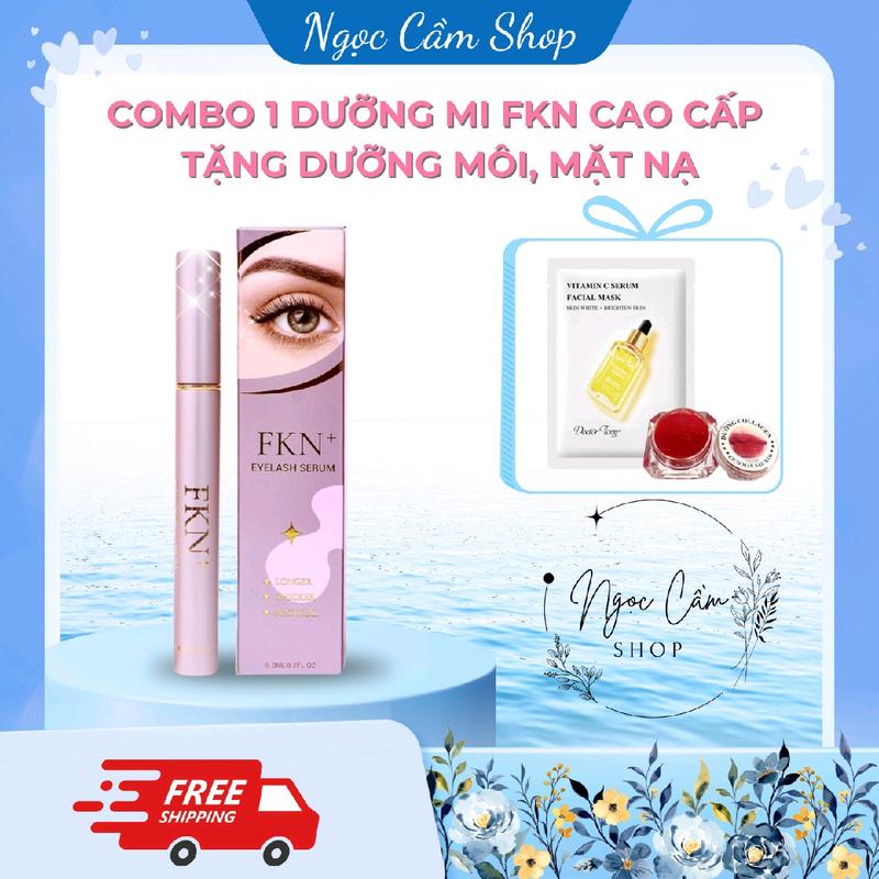 1 cây dưỡng mi FKN+ phiên bản cao cấp dung tích 6ml dạng serum hỗ trợ nuôi dưỡng lông mi chắc khỏe dài đen gặm tự nhiên tặng kem dưỡng môi mặt nạ mỹ phẩm Cosmetic
