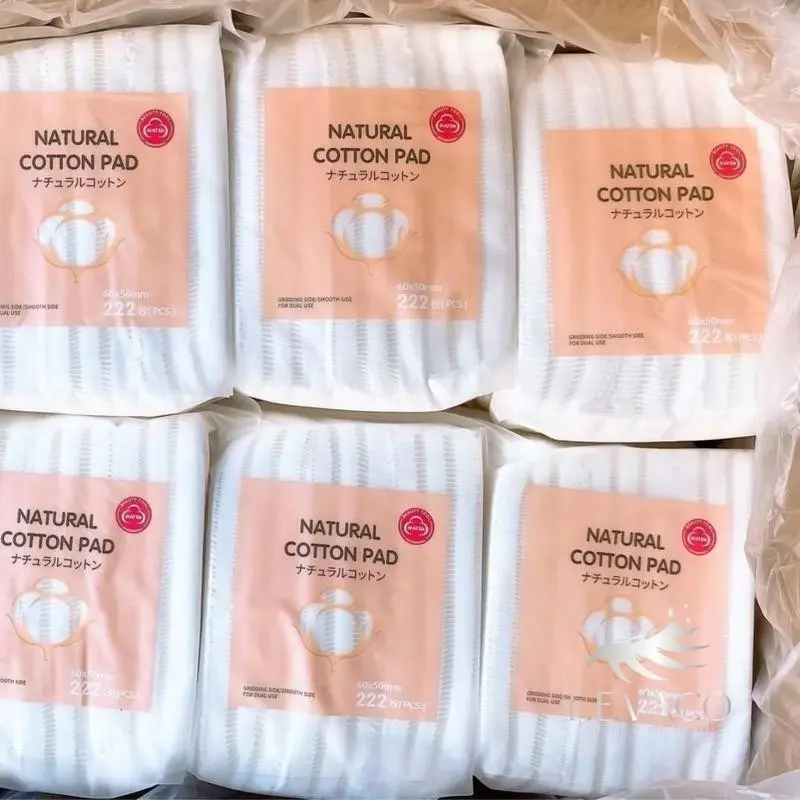 Bông Tẩy Trang Cotton Pads 222 Miếng Vuông Chăm Sóc Da Mặt Dụng Cụ Làm Đẹp-BTT04 LEVALASO 5