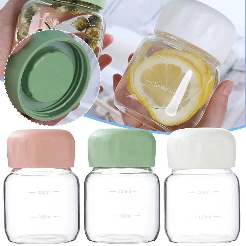 Bình Nước Thủy Tinh, Dung Tích 300ml, Có Tay Áo Cốc Và Nắp, Cầm Tay Cho Gia Đình, Thích Hợp Cho Bữa Sáng, Cà Phê, Nước Ép, Sữa, M7J0