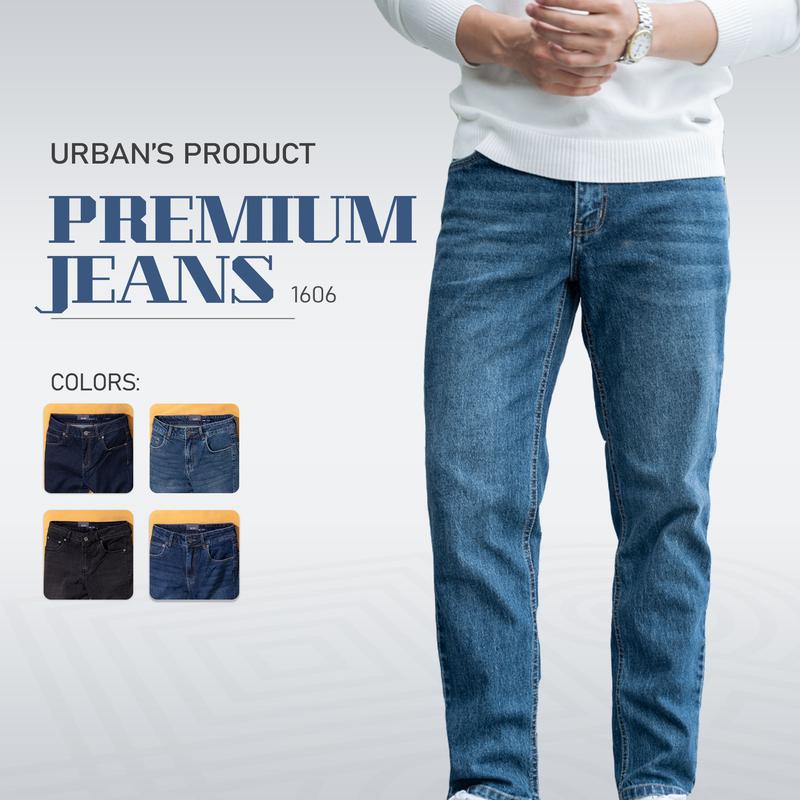 Quần bò jean nam Menswear Pants Có Túi cao cấp URBAN co giãn, dáng slim, vải denim cao cấp, bền màu, không nhăn Menwear NO1606 bigsize, ống suông đứng jean