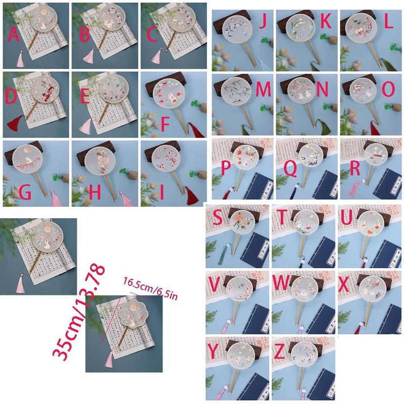Product Introduction of quạt tròn cổ trang Quạt tròn Cổ Điển Quạt lụa thêu, Phụ kiện khiêu vũ dự tiệc, Quạt cầm tay hai mặt, Tua rua, Thích hợp cho đám cưới 12