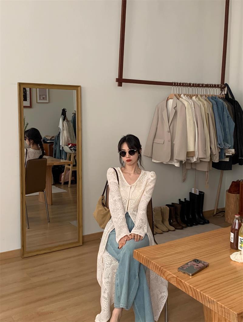Product Introduction of Áo Cardigan Phong Cách Trung Quốc Mới, Cổ Tròn Mùa Xuân, Phong Cách Dân Tộc, Thiết Kế Khoét Lỗ Nhẹ Nhàng, Có Khóa Và Khe Hở Ren, Áo Sơ Mi Dài, Dành Cho Nữ Top Women Blazer Jacket 2