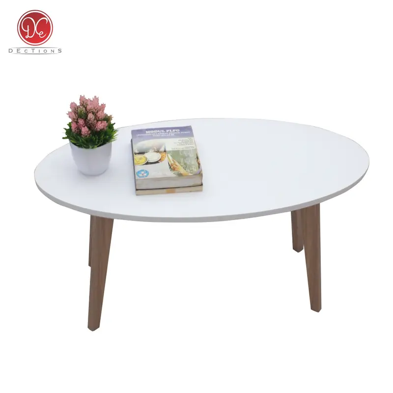 Dections Meja Ruang Tamu Minimalis Oval Scandinavian 80x40cm Meja Kopi - Coffee Table kayu furniture 2