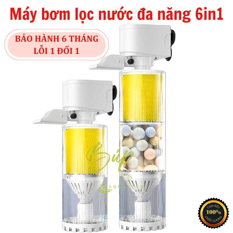 Máy lọc nước hồ cá cao cấp Jingye đa năng 6 trong 1 bao gồm bơm nước, lọc, cung cấp oxy, tạo sóng, hút cặn phân cá và tạo vi sinh cho bể cá cảnh thủy sinh