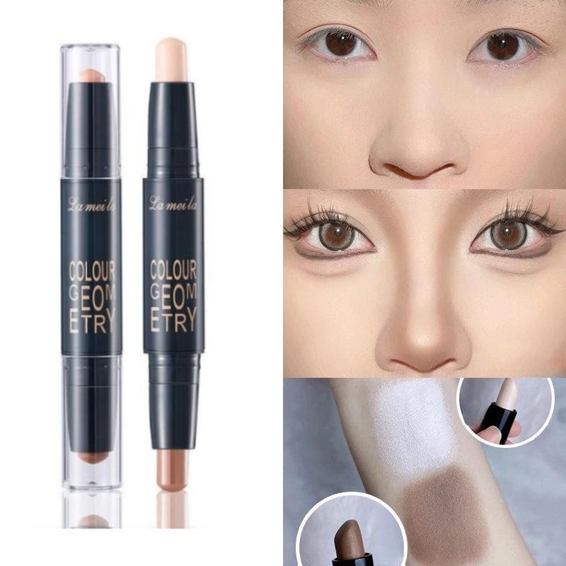 Que Tạo Khối Và Tạo Khối 2 Trong 1, Bút Chì Trang Điểm Mặt Nhỏ, Que Trang Điểm Hai Đầu Hai Công Dụng, Kem Che Khuyết Điểm Và Tạo Khối Bóng Tùy Chỉnh Lâu Trôi Và Không Thấm Nước