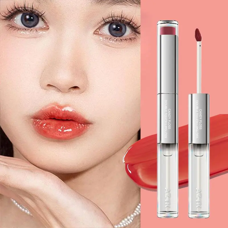 Son Kem Hai Đầu, Aztk, Bùn Môi Nhung Dưỡng Ẩm, Gương, Thích Hợp Cho Học Sinh Nam Và Nữ, Trang Điểm Môi 2