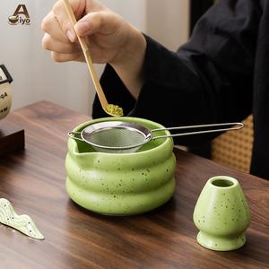 ชุดชามมัทฉะเซรามิกพรีเมี่ยม AiyoCha ความจุ 500ml ลายธรรมดาและลายจุด มาพร้อมที่ตีมัทฉะไม้ไผ่ 2 อัน และกล่องของขวัญสุดพิเศษ ชุดต้มชาเขียวมัทฉะ คุณภาพระดับมืออาชีพ matcha  set  kit