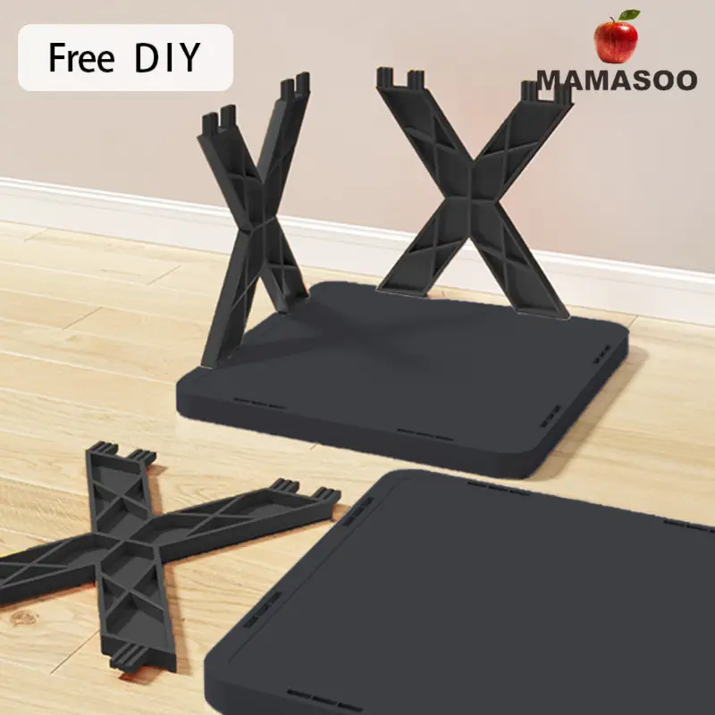 Rak Sepatu & Sandal Susun Plastik Portable Aesthetic / Tempat Sepatu Susun 6 & 8 Susun [Full Black Series] 7