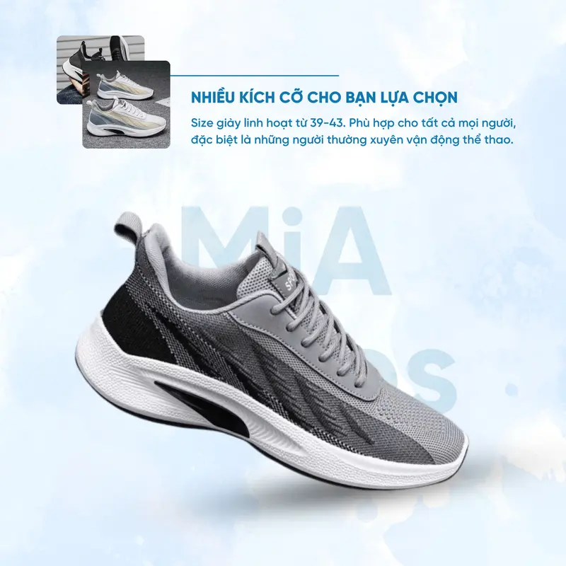 Giày Thể Thao Nam SEA Đế Đàn Hồi Cao Chống Trơn Rượt Êm Ái Form Ôm Sát Kiểu Dáng Đơn Giản Hiện Đại 4