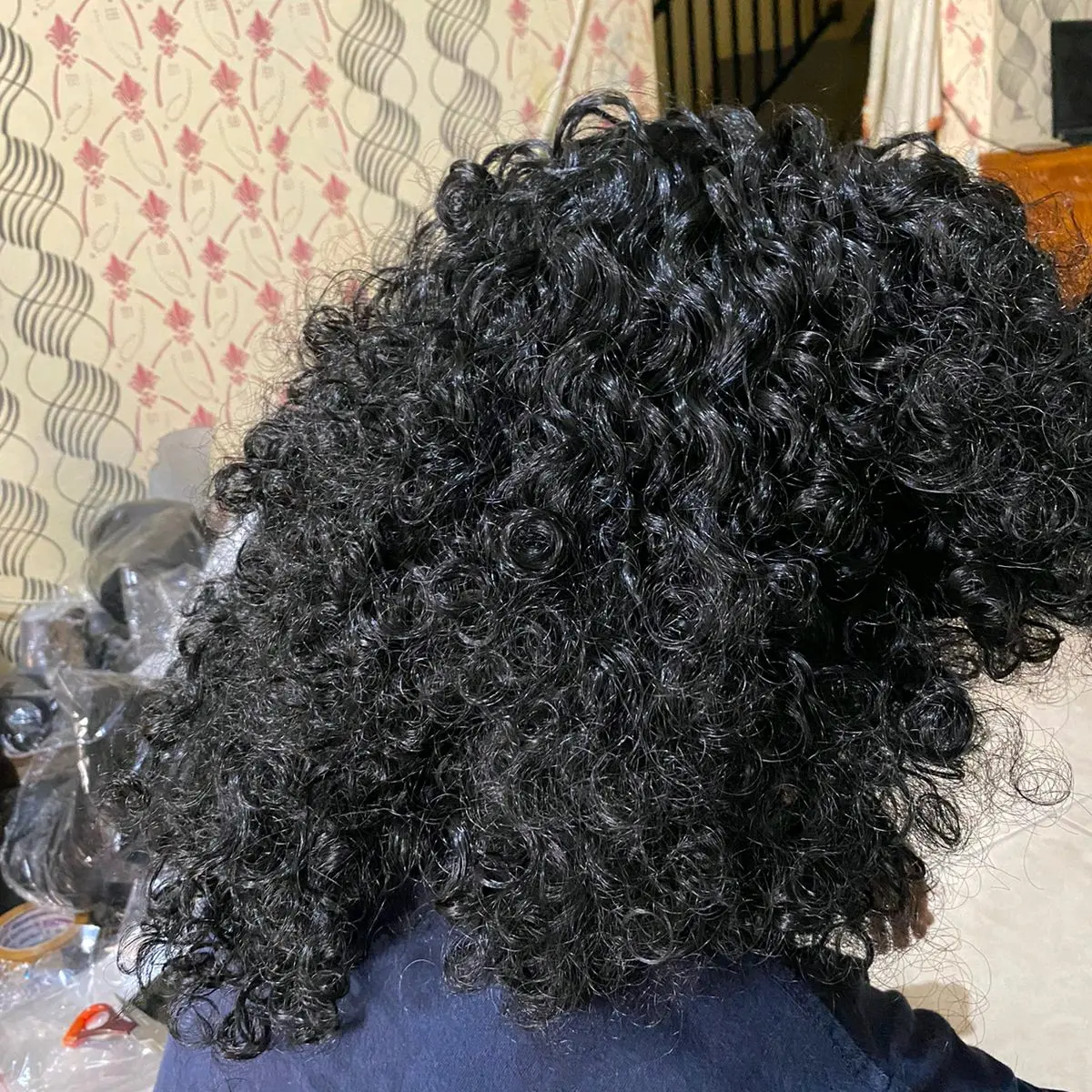 Rambut wig kriting kuda lumping/ wig O.M Lorenza warna hitam. Elegan
