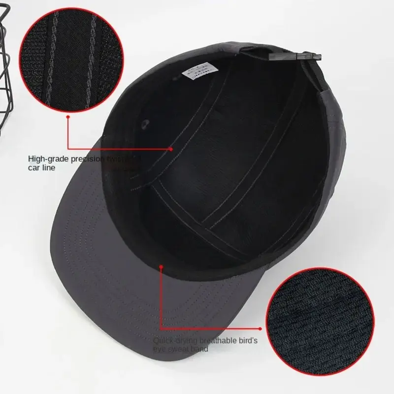 Mũ Bóng Chày 5 Tấm Cho Nam Và Nữ, Mũ Nylon Thoáng Khí Mới, Cappello, Hip Hop, Không Thấm Nước, Casquette, Snapback Hat 5