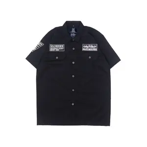 Soldierside Workshirt Hitam Pria Distro "BadboyCrew" WS150 bordir keren Casual