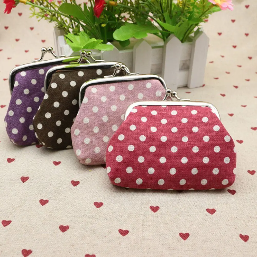 Women Dot Pattern Design Mini Coin Purses Lady Small Wallet Mini Hasp Coin Purses Fashion Money Bags Change Pouch