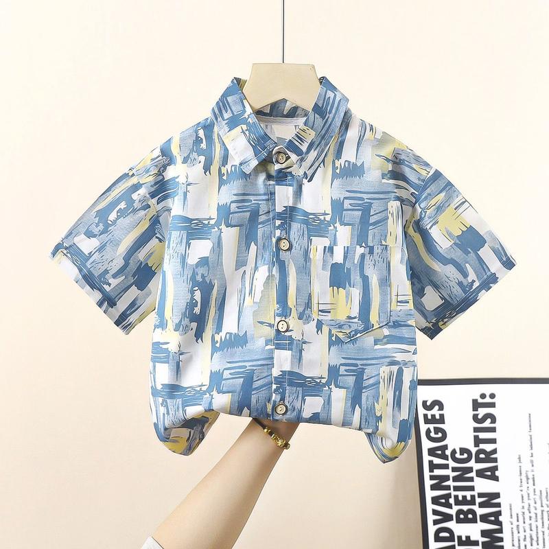 Product Introduction of Áo Sơ Mi ngắn Tay Cotton Nguyên Chất, Cho Bé Trai, In Hoa, Dễ Thương Và Dáng Rộng Rãi, Áo Thường Ngày Thích Hợp Cho Trẻ Sơ Sinh, Hàng Mới Về Mùa Hè, Xếp Hạng Tích Cực 90% 5
