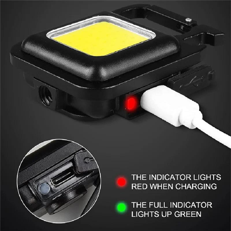 Product Introduction of Mini LED Flashlight Keychain Light Multifunctional Portable COB Camping Flashlights USB Charging Work Lights Fishing Lanterna flashlight 12