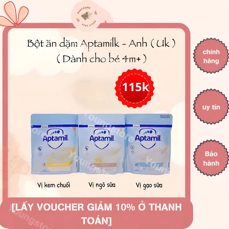 Bột ăn dặm Aptamil (125g) date 8/2025 cho bé
