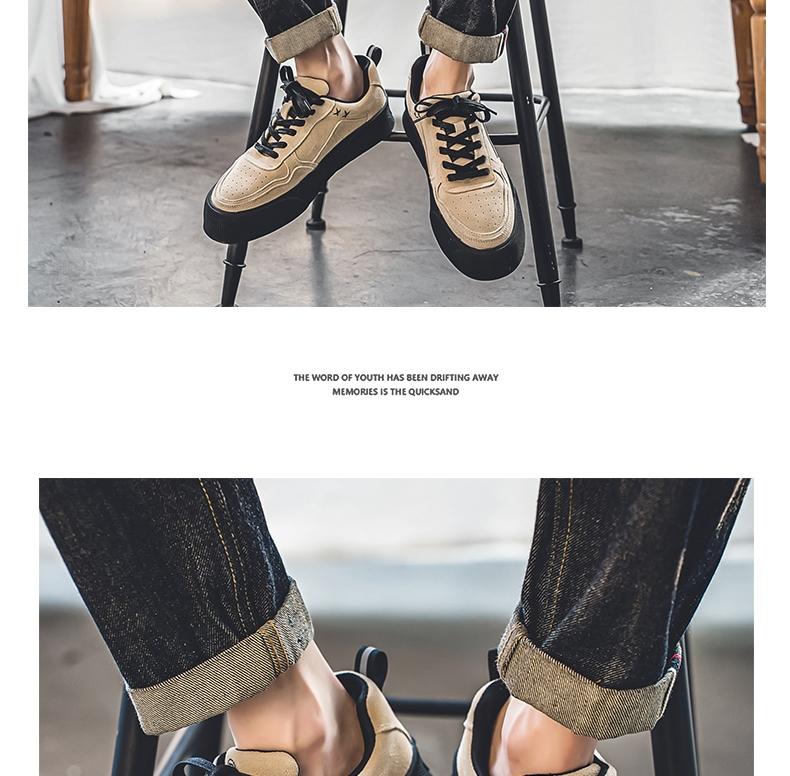 Product Introduction of Kasut Tapak Rata untuk Lelaki, Gaya Retro Fesyen, Kasut Kasual, Mudah dan Fesyen, Kasut Skate Bertapak Tebal 19