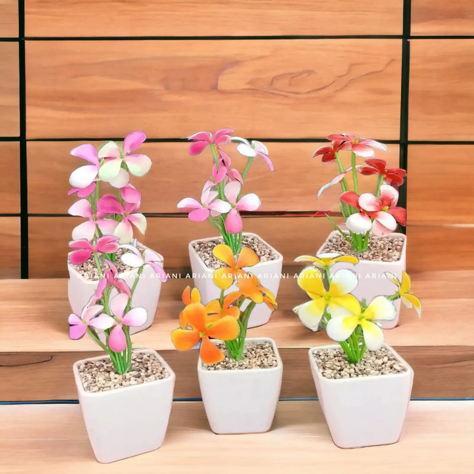 ARIANI 1318 TANAMAN BUNGA INDOOR ARTIFISIAL DENGAN POT PLASTIK PREMIUM MINI HOME DEKORASI