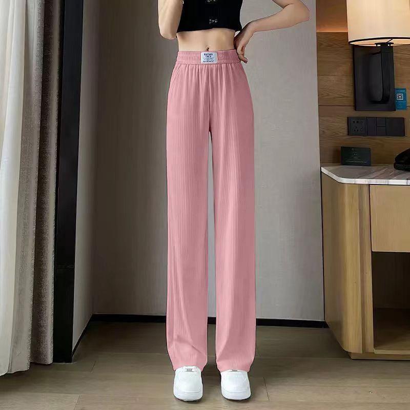 Quần Ống Rộng, Chất Liệu Lụa Lạnh Phong Cách Mùa Hè Mới Cho Nữ, Quần Ống Đứng Treo, Nhỏ Và Độc Đáo, Dễ Phối Đồ, Quần Thường Ngày 3