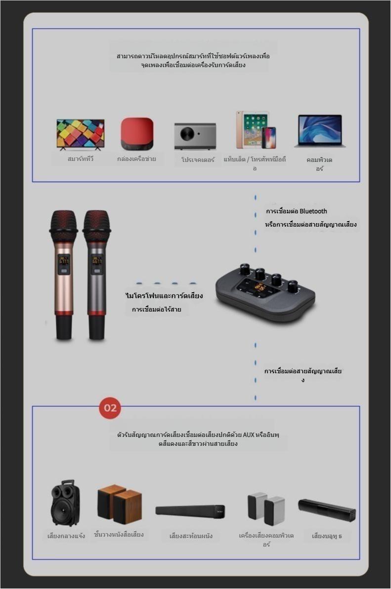 Product Introduction of Car Karaoke Mic in the car. Dual microphone with receiver Bluetooth Mobile Phone Wireless Microphone and Connect to Car Radio Player by using FM Frequency Compatible All Car Radio Player With FM Radio Function + FM Transmitting Antenna 11