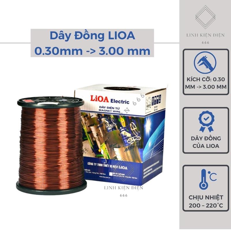 Dây đồng LIOA bọc cách điện 100 gram 1 mét quấn biến áp động cơ quạt chịu nhiệt độ cao 220 DDLIOA100GR030200
