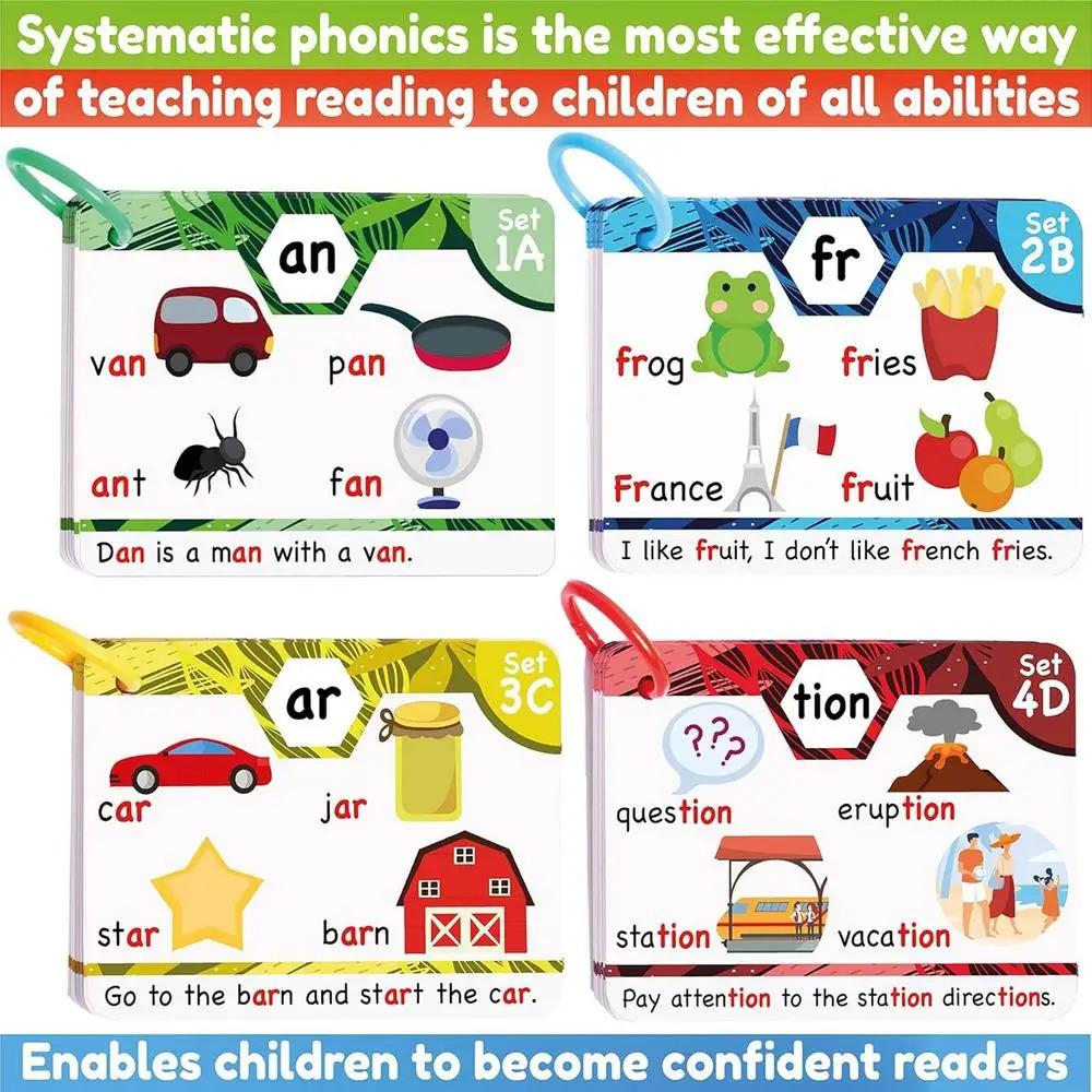 Phonics Flashcards Set CVC Word Games Sound Recognition Skills With ...