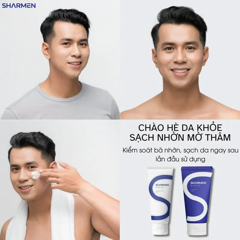 Kem dưỡng Sharmen cấp ẩm dưỡng trắng ngừa mụn giúp da bóng mịn tuýp 50ml 3