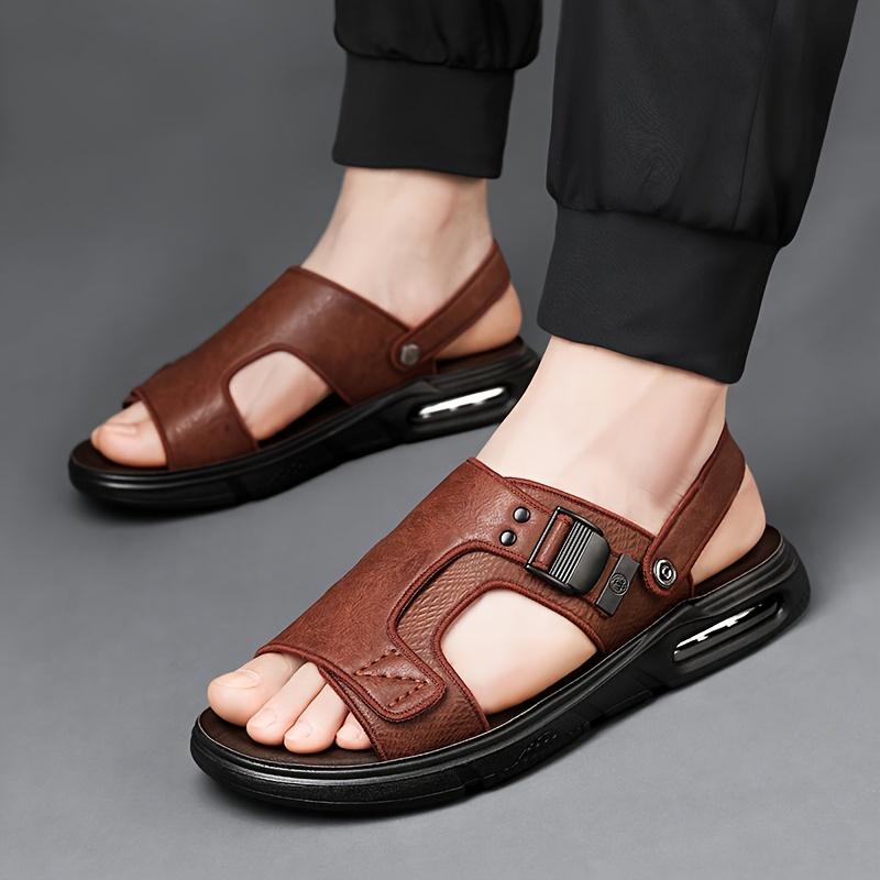 [Black Sandals] Black Breathable Men's Sandals | Versatile, Air-Cushioned Sole, Adjustable Strap for Comfort - Ideal for Outdoor, Beach & Casual Wear 6