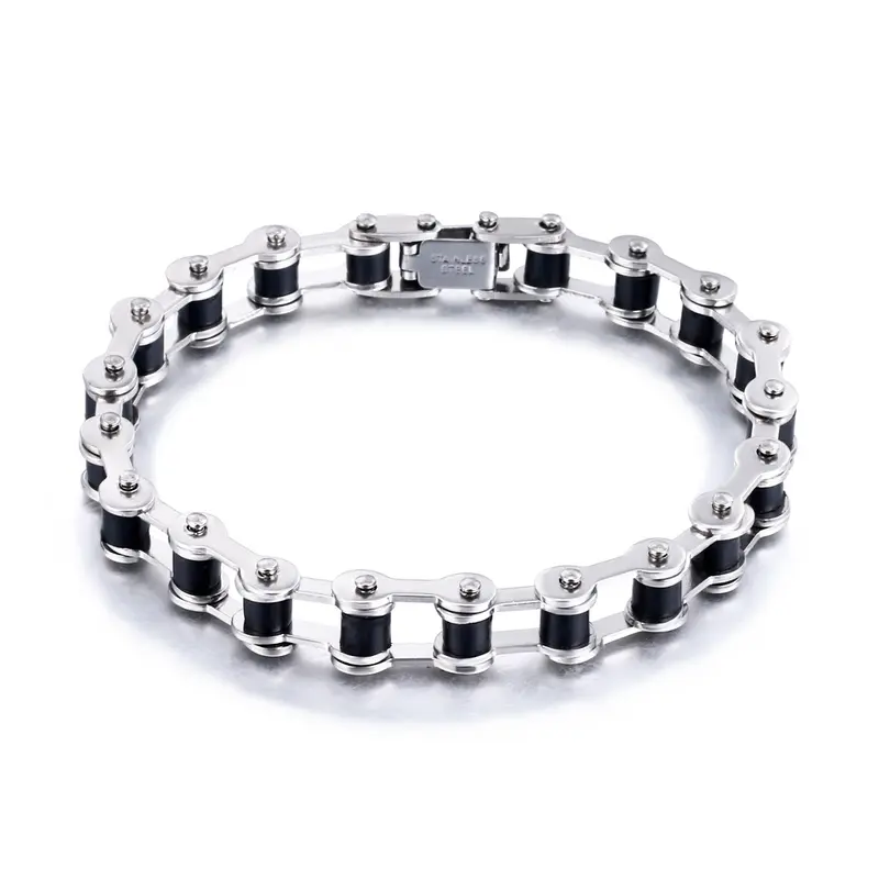 Men's Bracelet Personality Trendy Rope Stainless Steel Metal Bicycle Chain Style Bracelet Charm Men's Bracelet Europe and America 0
