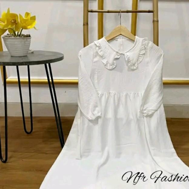 Gamis anak crinkel airflow premium/gamis anak crinkel polos terbaru Poliester 4