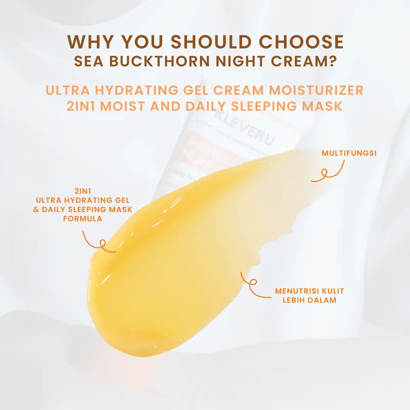 KLEVERU Sea Buckthorn Night Cream Hydrating Wajah Moisturizer 2