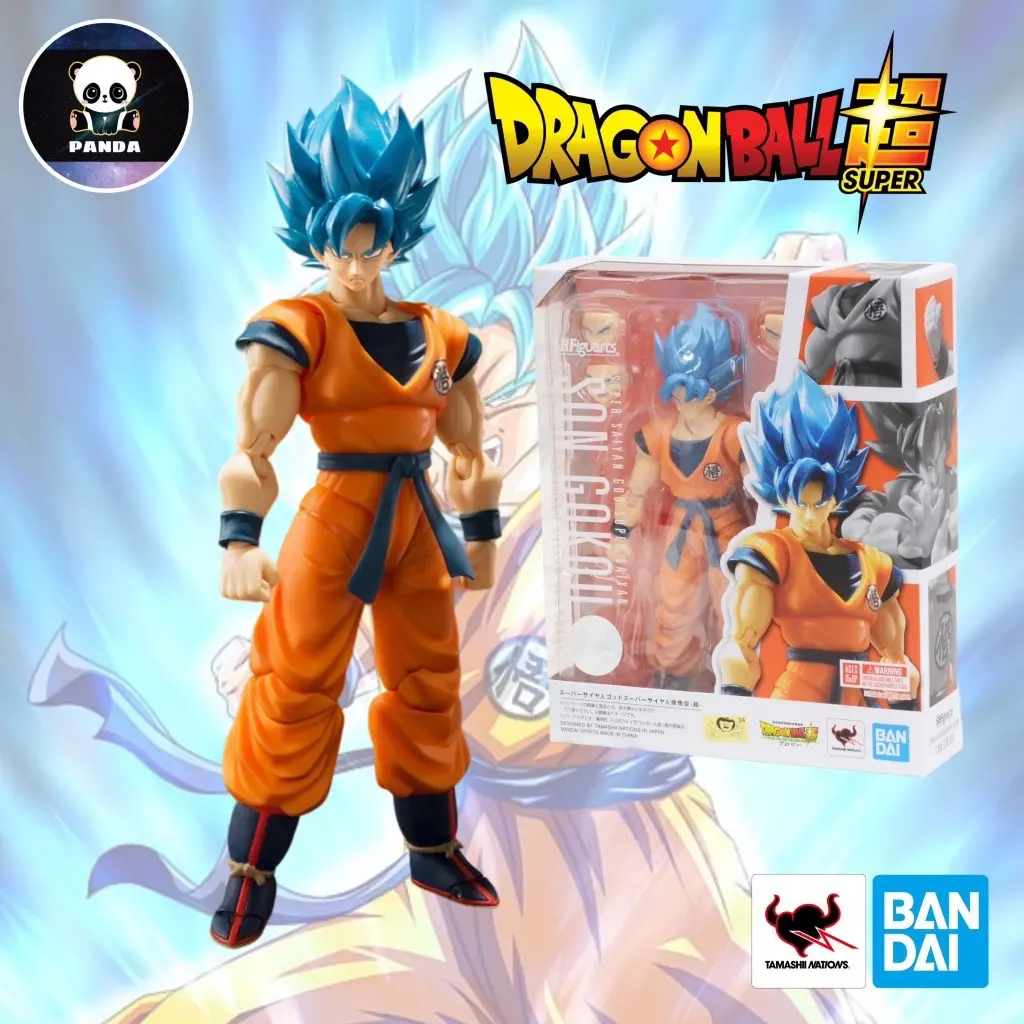 Mô Hình Son Goku Blue God Super Saiyan SHF Dragon Ball Super Chính Hãng BANDAI SHFiguarts