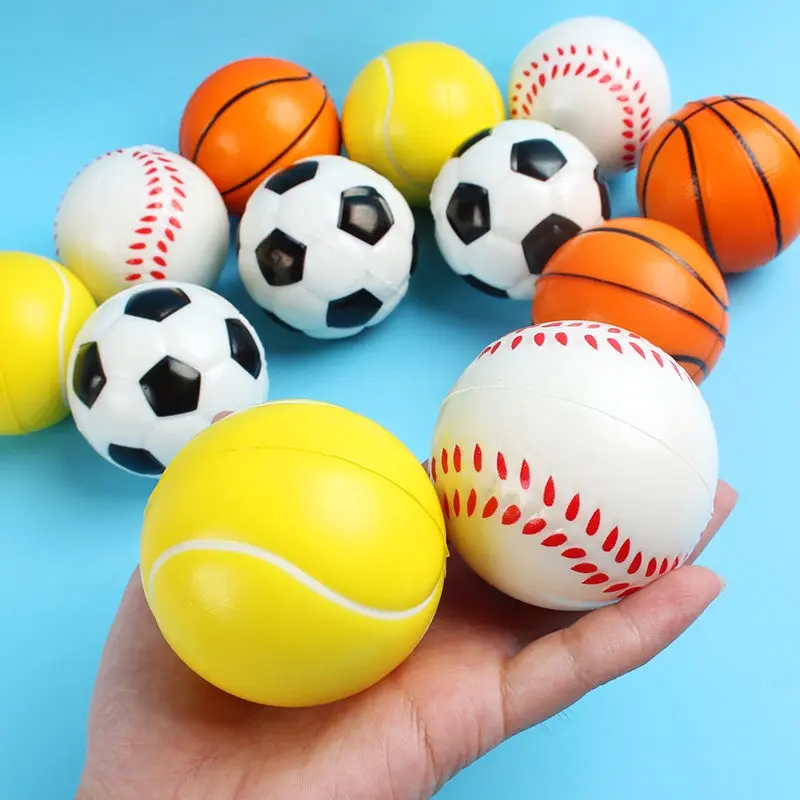 1PCS Trẻ em căng Sponge Ball PU Chất liệu 6cm Đồ chơi giải nén rắn 0