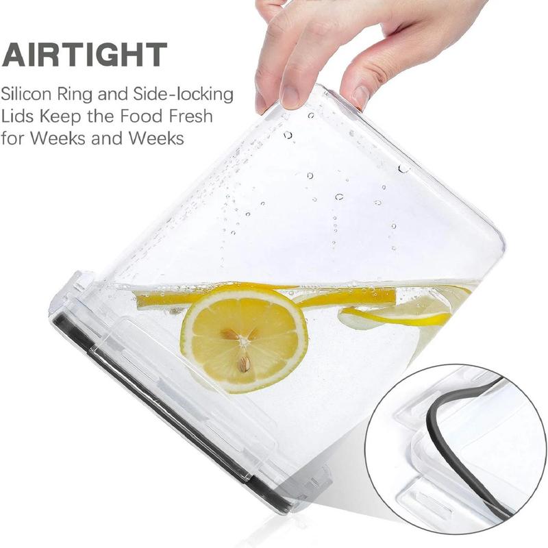 Food Storage Container Set, 3/9/15pcs Clear Food Storage Box with Lid, Airtight Food Storage Container for Kitchen & Pantry Organization 4
