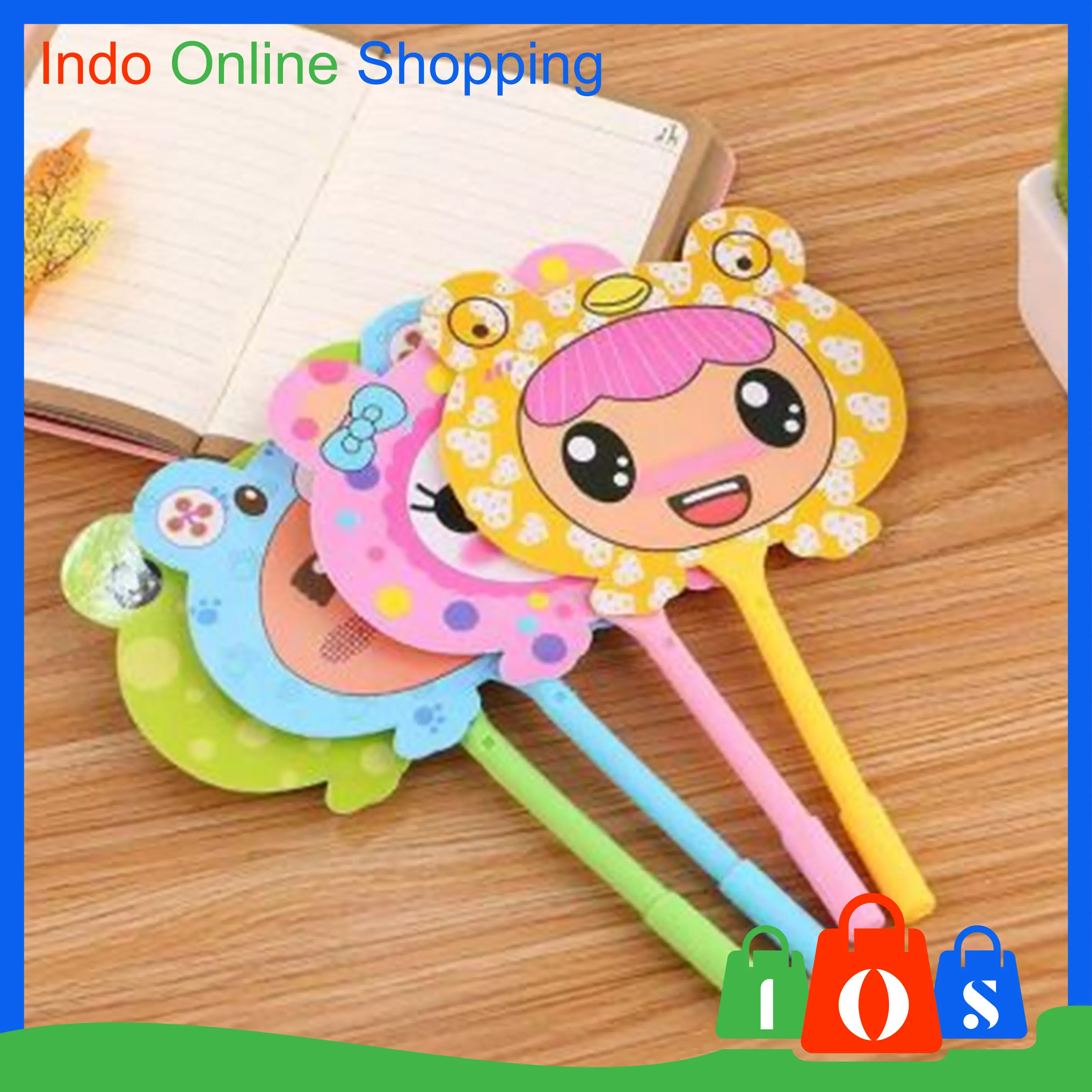 IOS 596 Pena Kipas Cartoon Souvenir Lucu Pulpen Kipas Karakter Import COD
